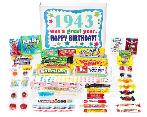 ABOUT THEIR CHILDHOOD THIS BIRTHDAY: Candy assortment of the most popular and . . What candy was popular in 1943